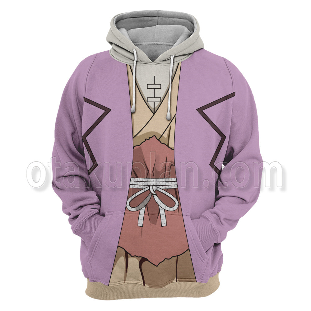 Dr Stone New World Asagiri Gen Purple Cosplay Hoodie
