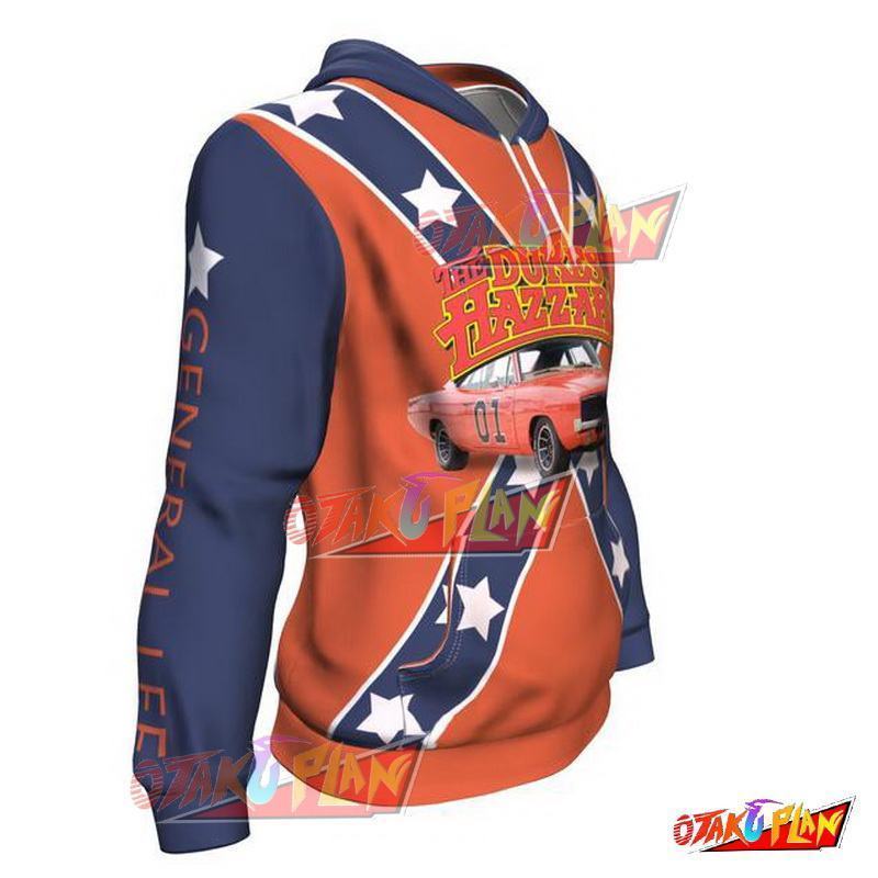 Dukes of Hazzard General Lee All Over Print Pullover Hoodie