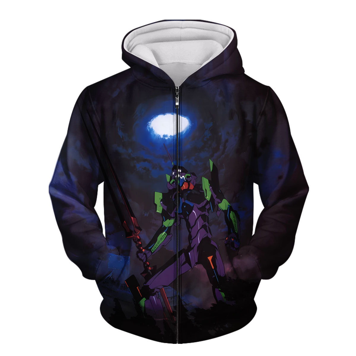 Eva-01 Wielding Long Lance Standing Anime Apparel