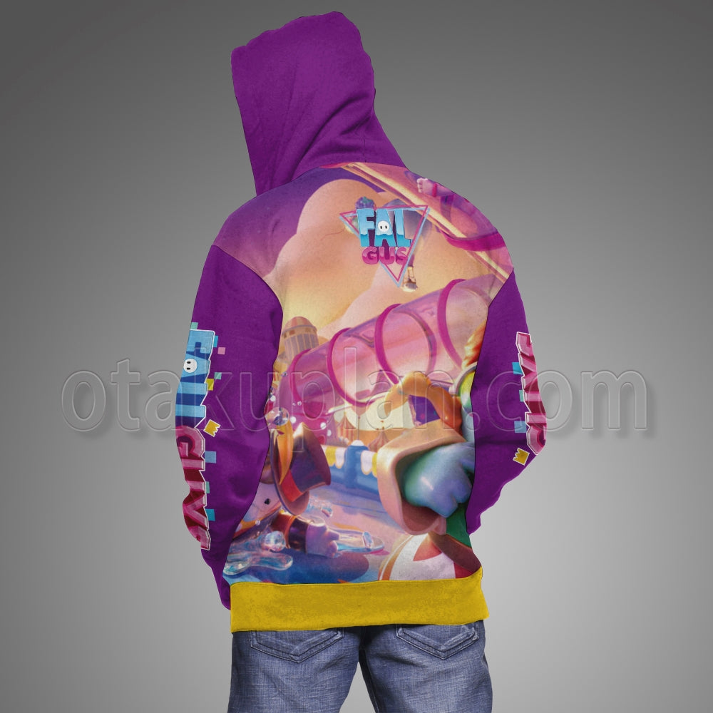 Fall Guys Character Purple Pink Hoodie