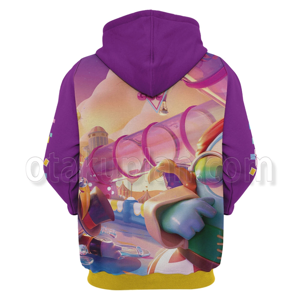 Fall Guys Character Purple Pink Hoodie