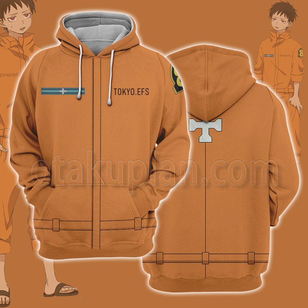 Anime Kusakabe Shinra Orange Uniform Cosplay Hoodie