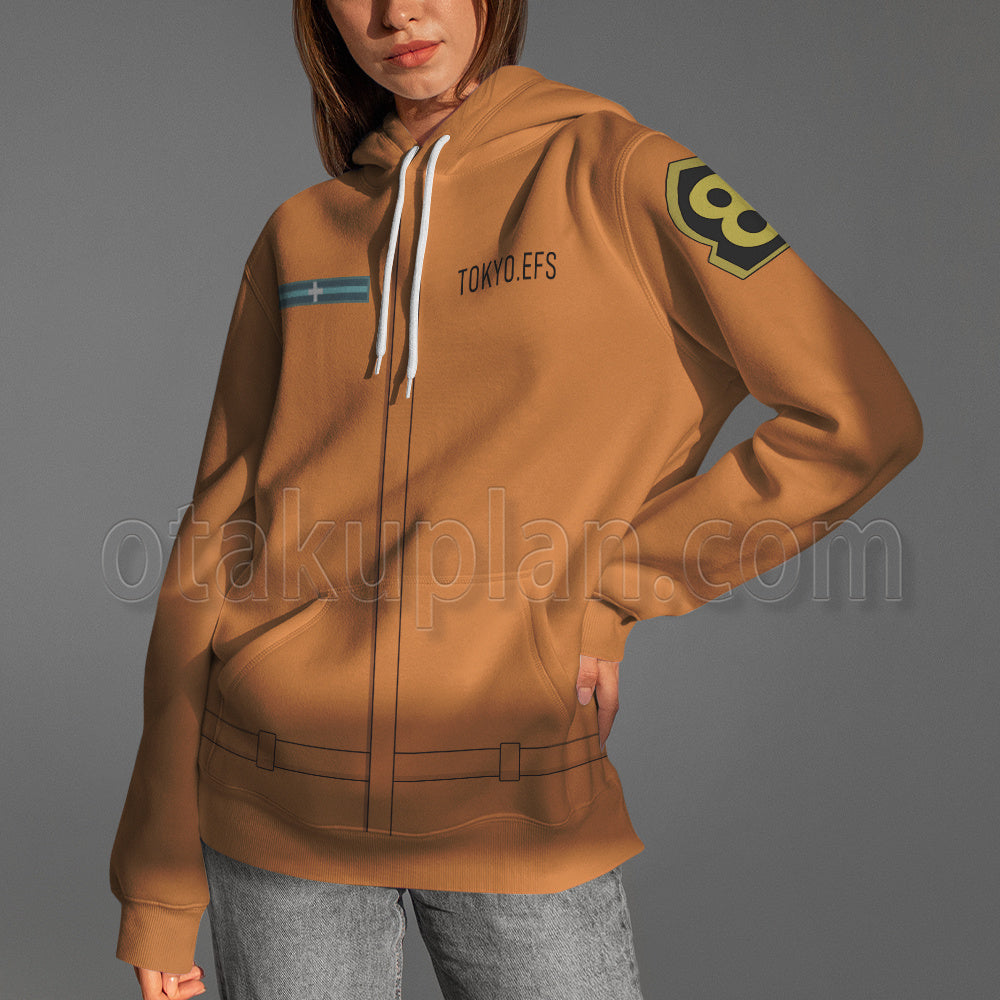Anime Kusakabe Shinra Orange Uniform Cosplay Hoodie