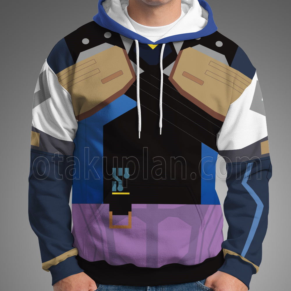 Game Valorant Neon Blue Women Combat Uniform Cosplay Hoodie