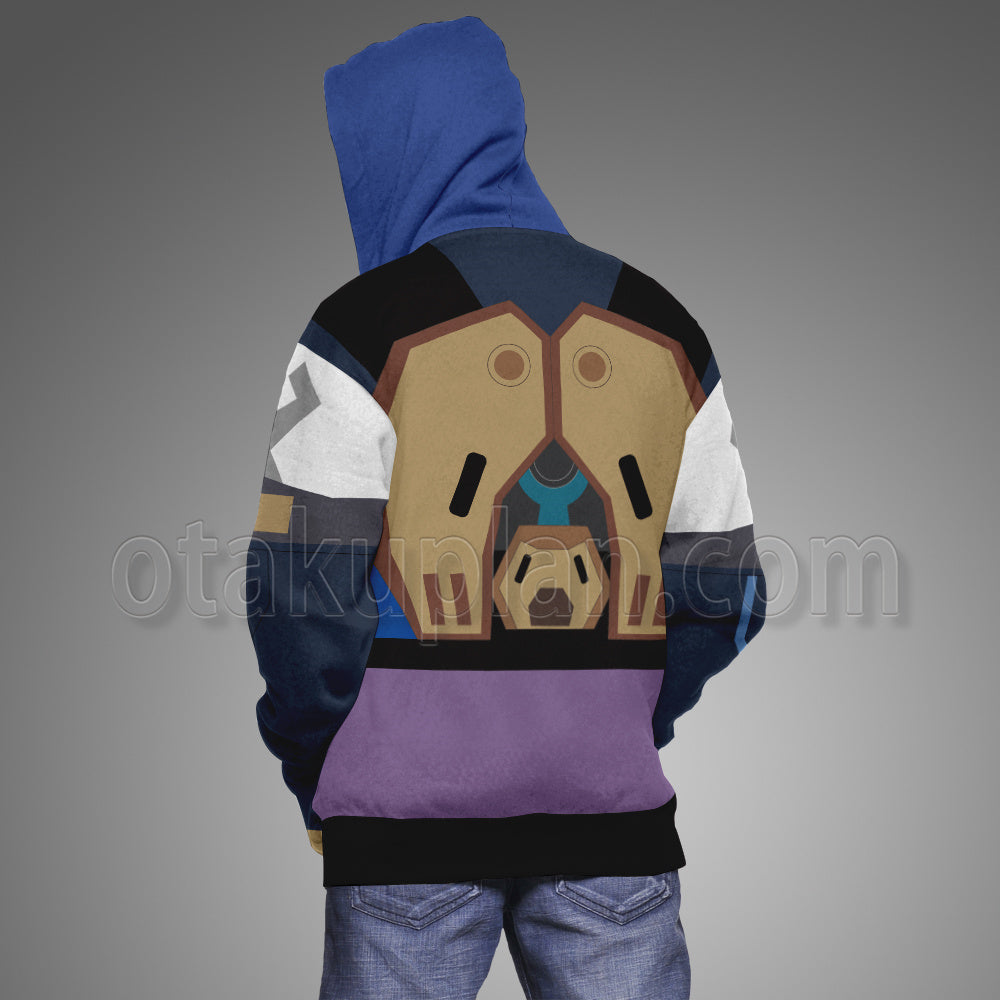 Game Valorant Neon Blue Women Combat Uniform Cosplay Hoodie