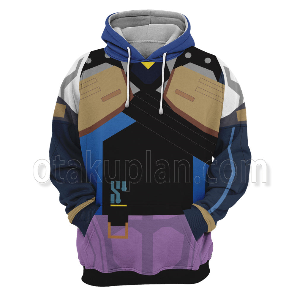 Game Valorant Neon Blue Women Combat Uniform Cosplay Hoodie