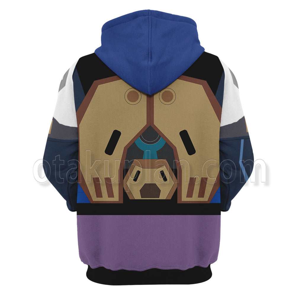 Game Valorant Neon Blue Women Combat Uniform Cosplay Hoodie