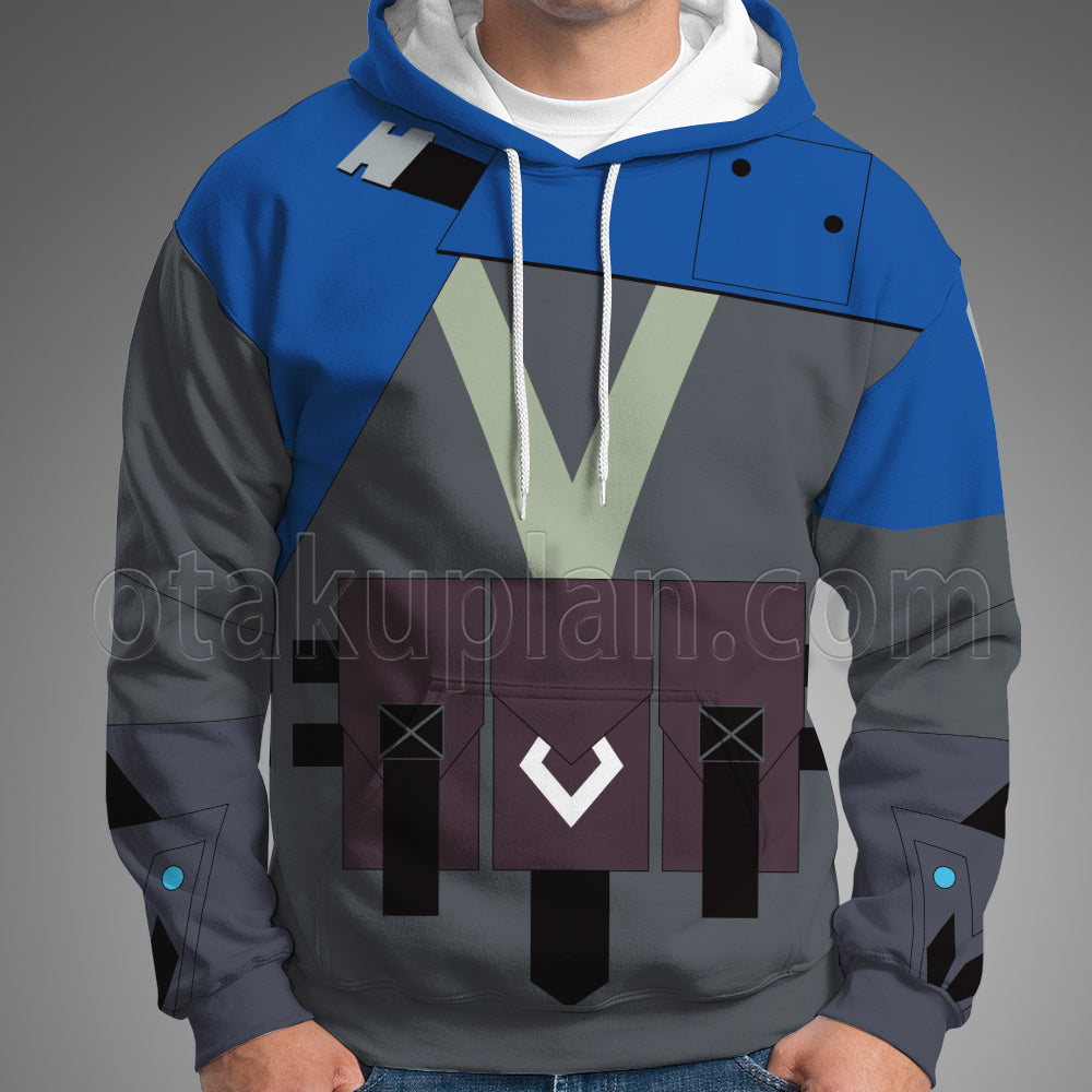 Game Valorant Sova Blue Cosplay Hoodie