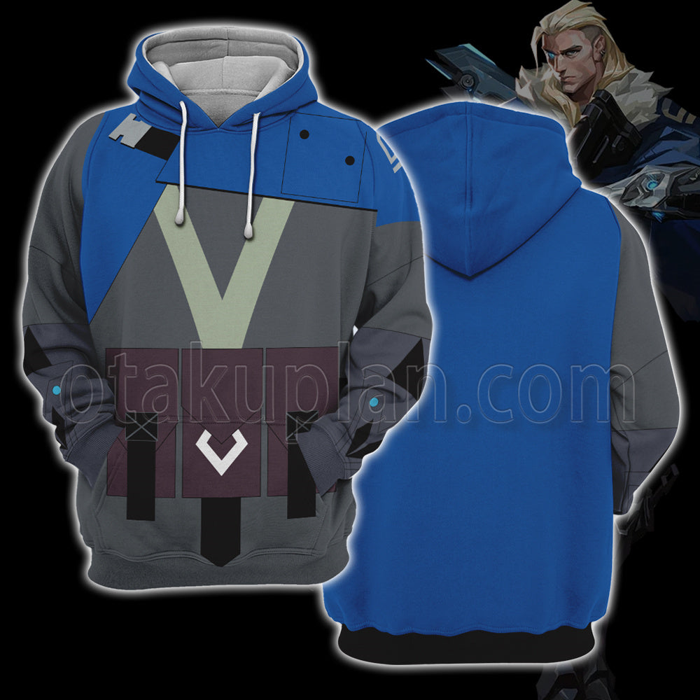Game Valorant Sova Blue Cosplay Hoodie