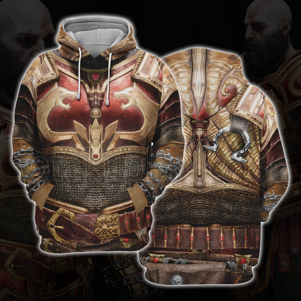 God Of War Ragnarok Kratos Ares Armor Cosplay Hoodie