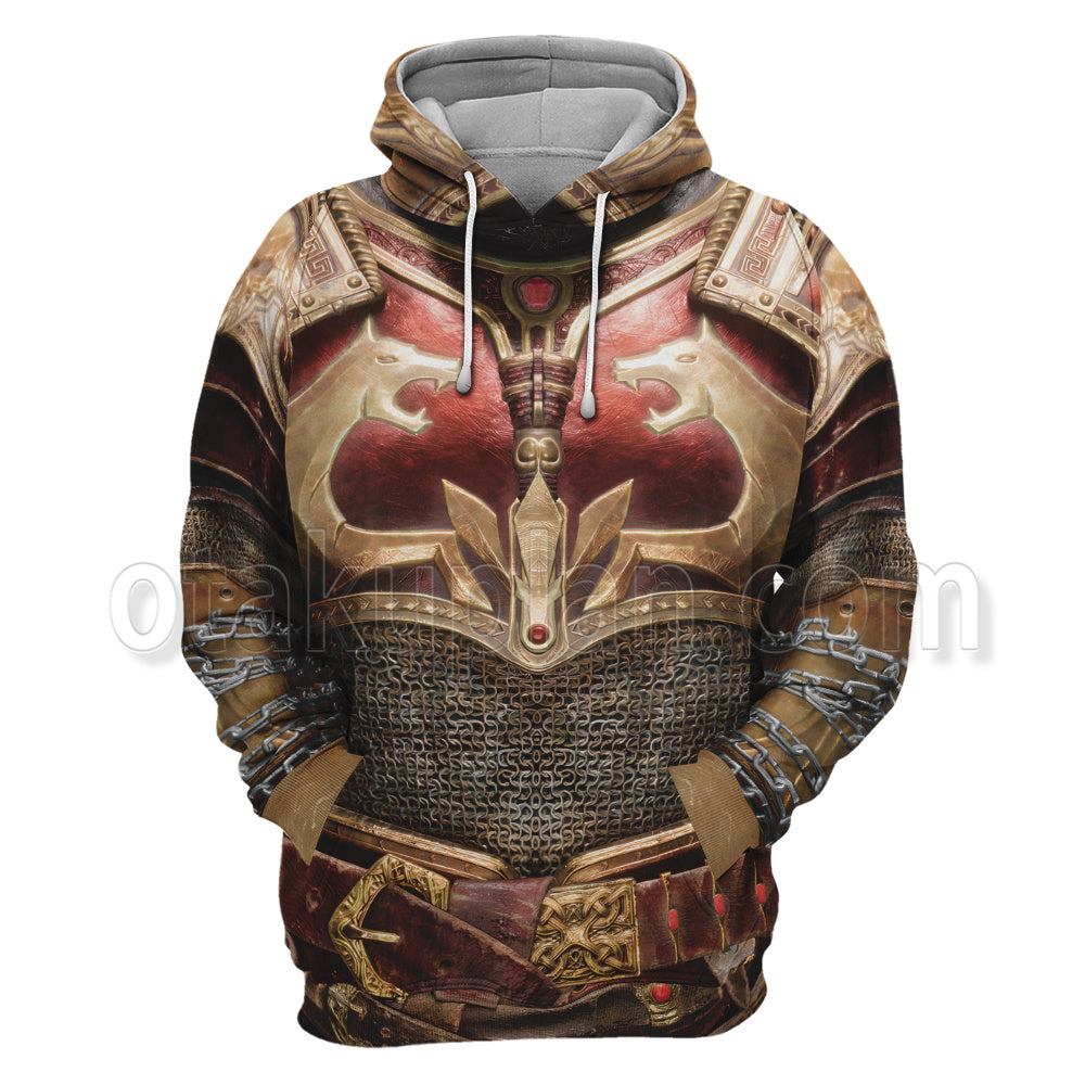 God Of War Ragnarok Kratos Ares Armor Cosplay Hoodie