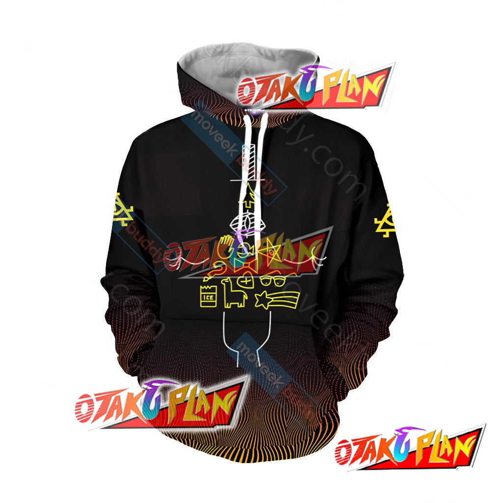 Gravity Falls - Bill Cipher Wheel New Version Unisex 3D Hoodie