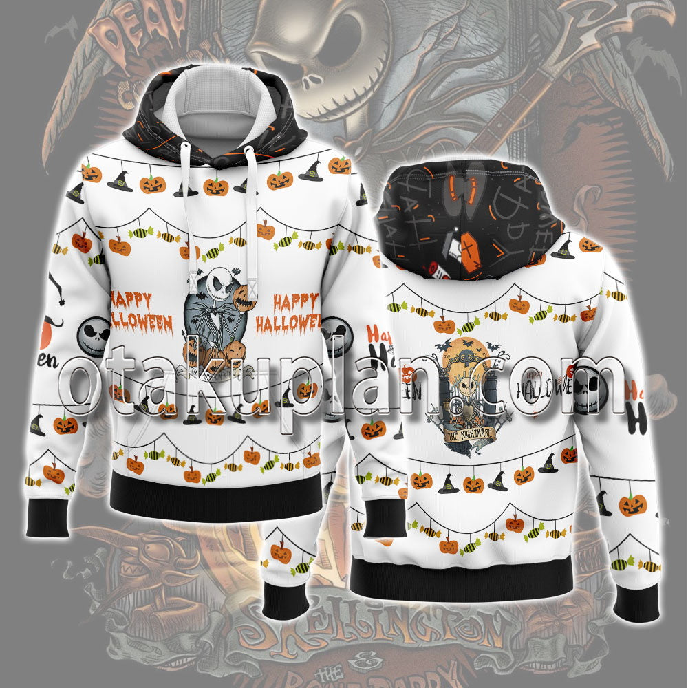 Halloween Jack Skellington Line Art Hoodie