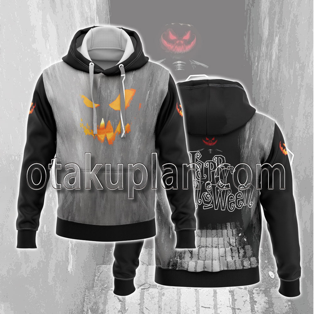 Halloween Scary Pumpkin in The Dark Corridor Hoodie