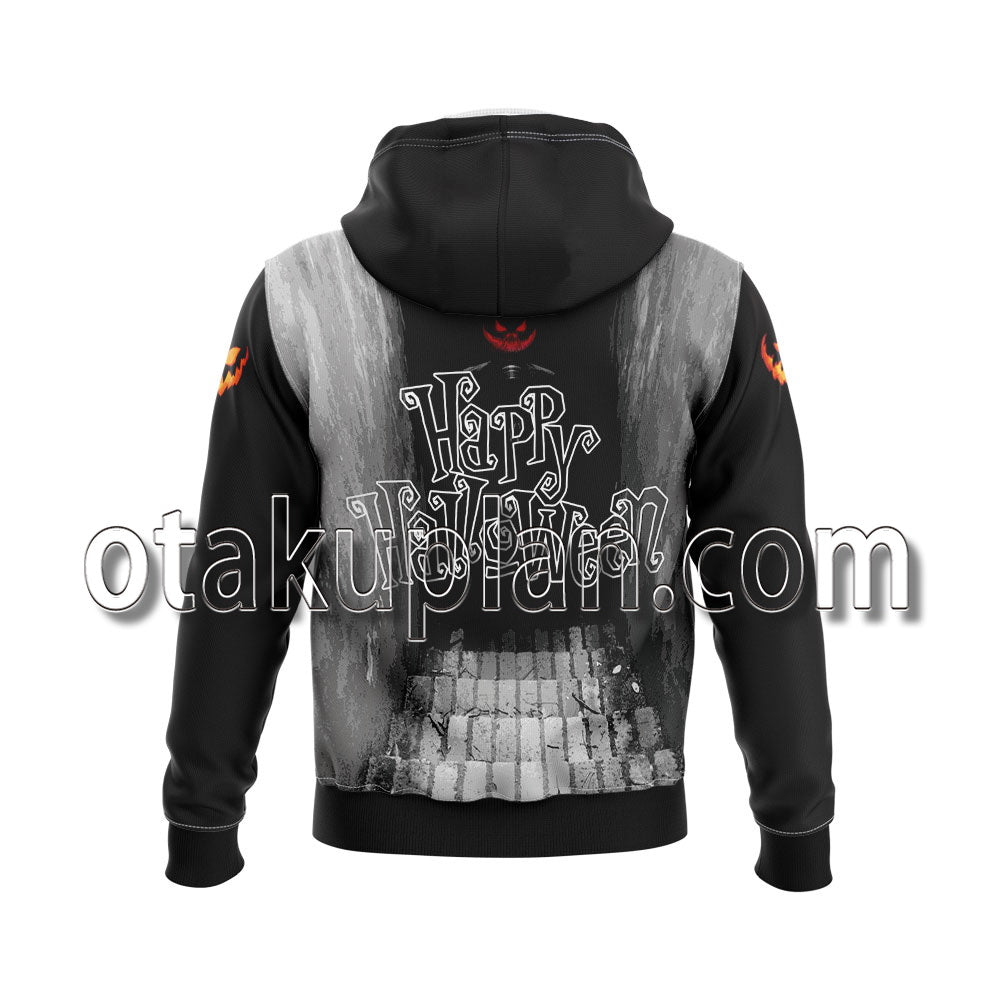 Halloween Scary Pumpkin in The Dark Corridor Hoodie