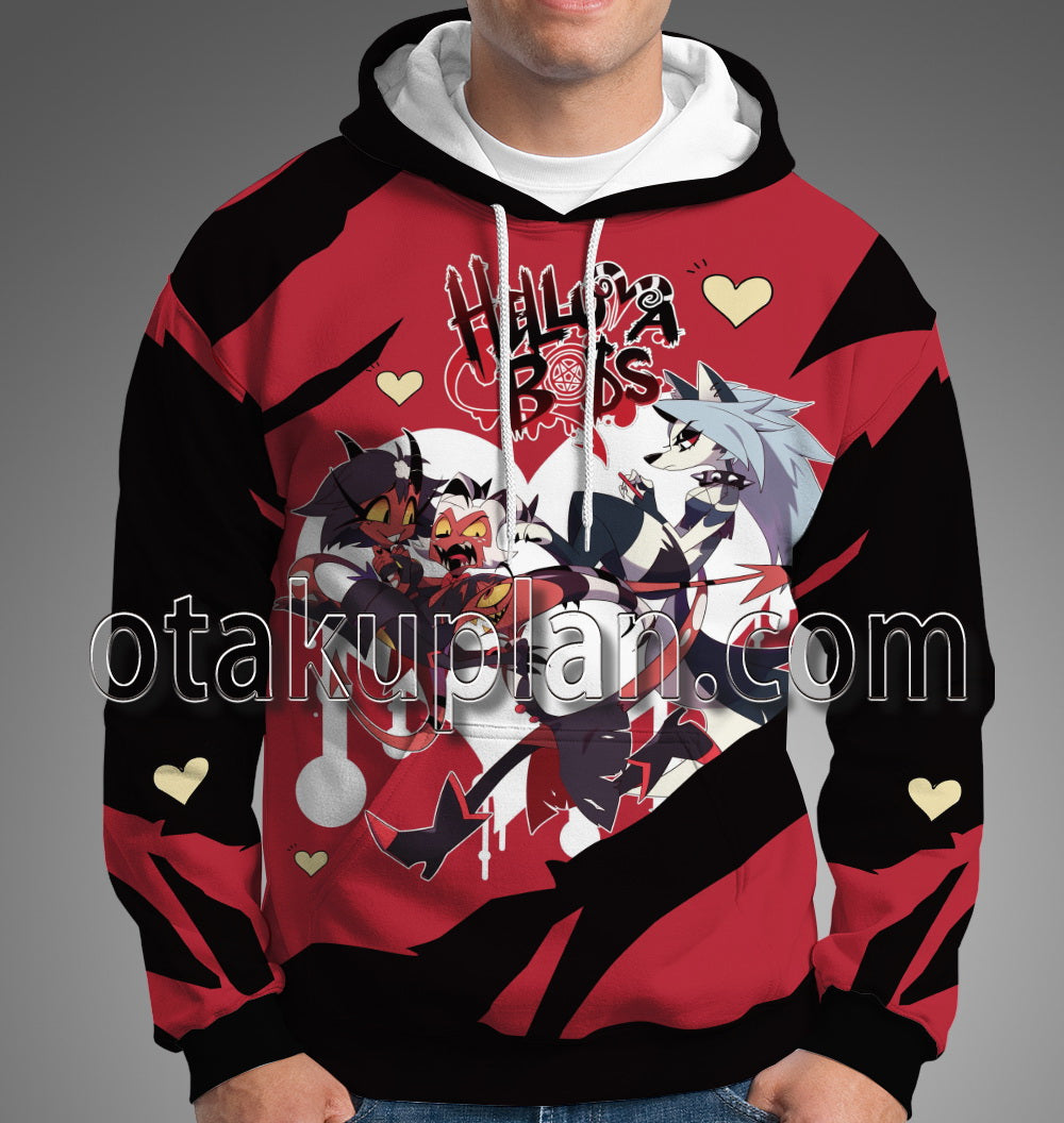 Helluva Boss Moxxie Blitzo Loona Millie Heart Hoodie