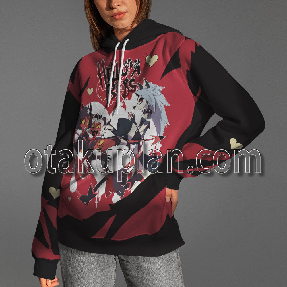 Helluva Boss Moxxie Blitzo Loona Millie Heart Hoodie