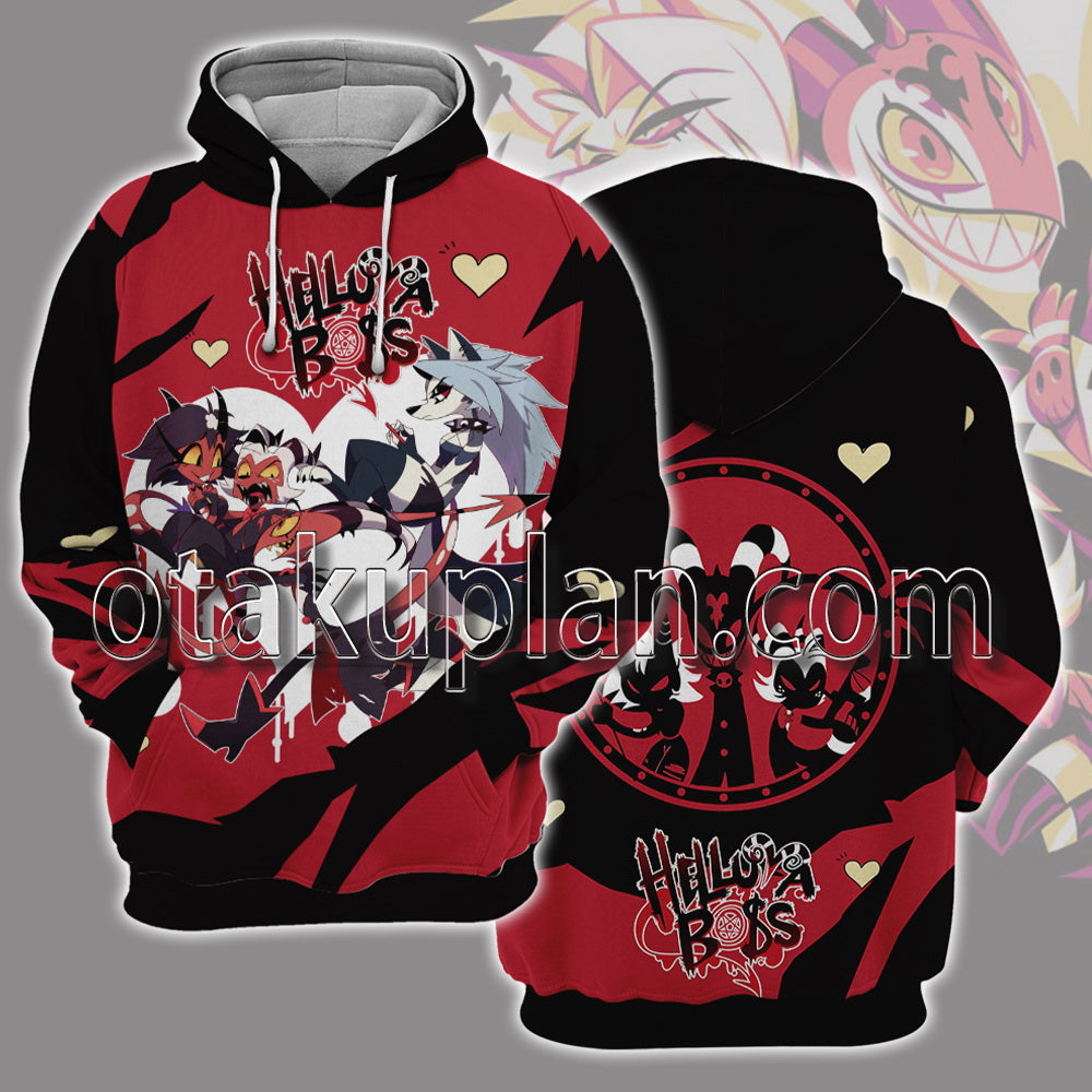 Helluva Boss Moxxie Blitzo Loona Millie Heart Hoodie