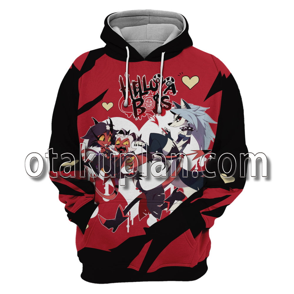 Helluva Boss Moxxie Blitzo Loona Millie Heart Hoodie