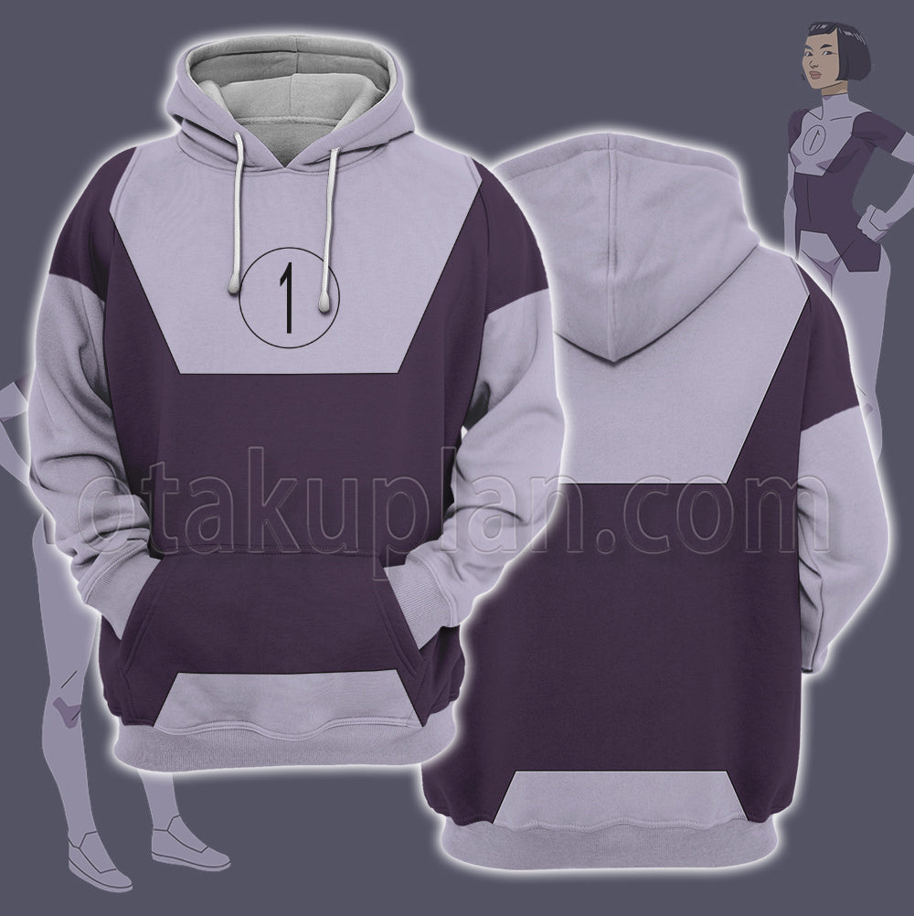 Invincible Mark Dupli Kate Purple Cosplay Hoodie