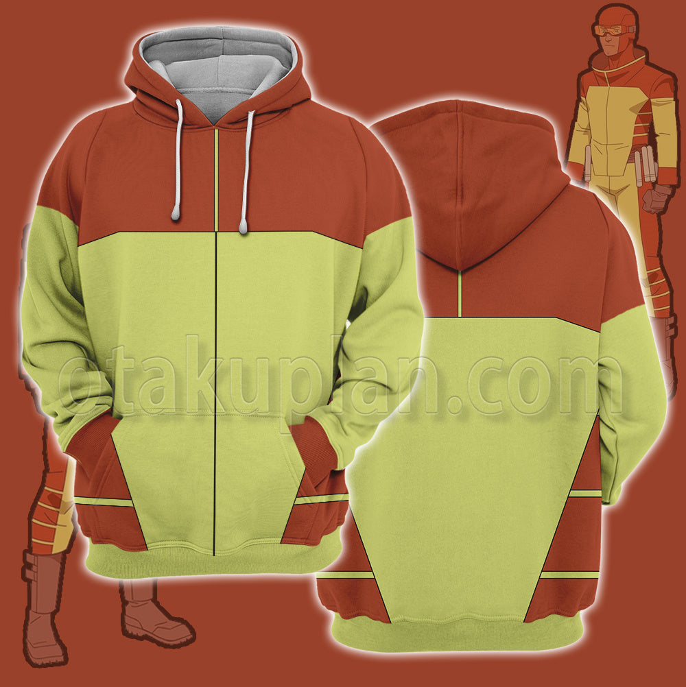 Invincible Rex Splode Guide Red Yellow Cosplay Hoodie