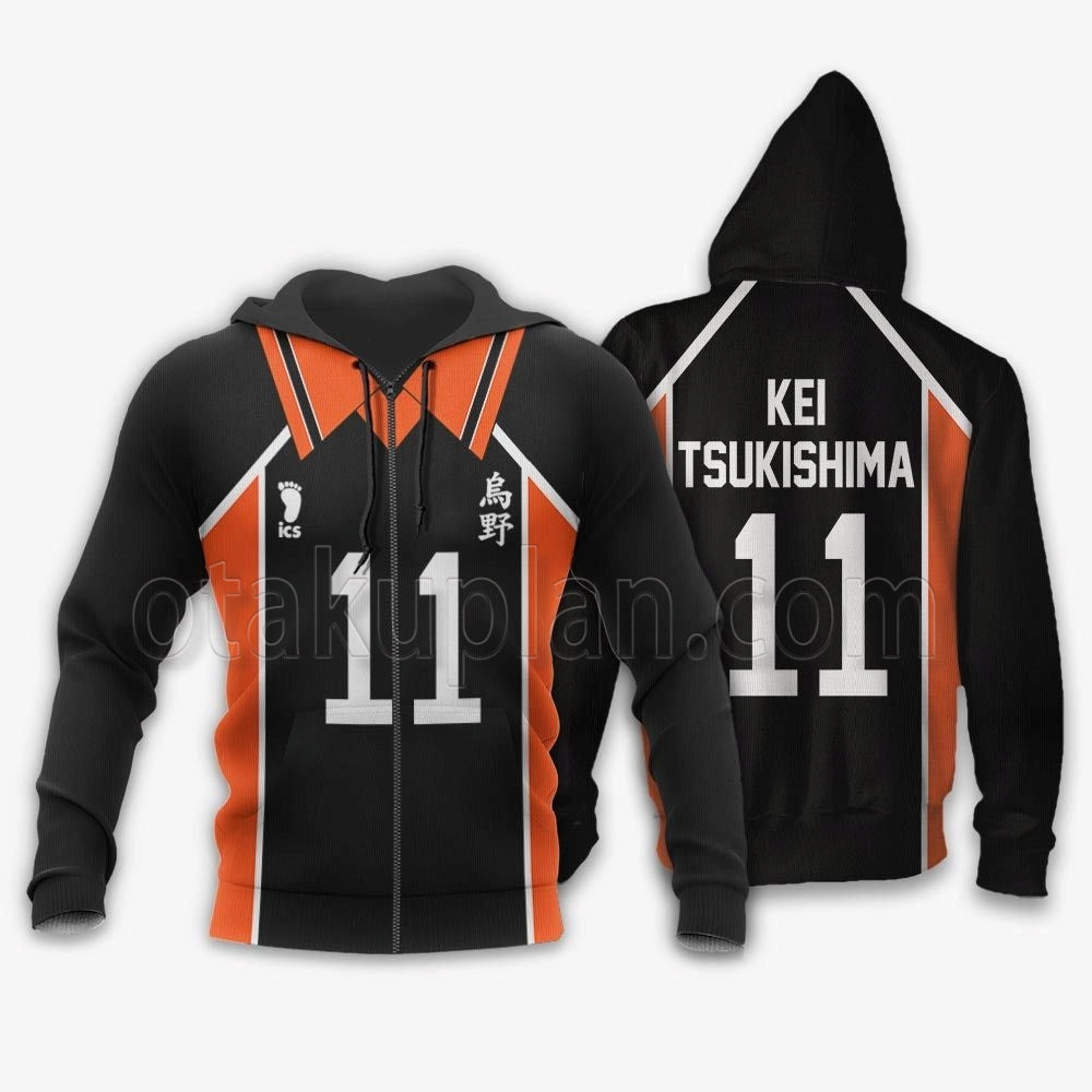 Karasuno Kei Tsukishima Uniform Hoodie Num 11 Custom