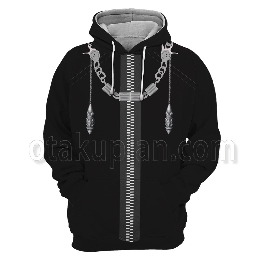 Kingdom Hearts 2 Organization Roxas Black Cosplay Hoodie