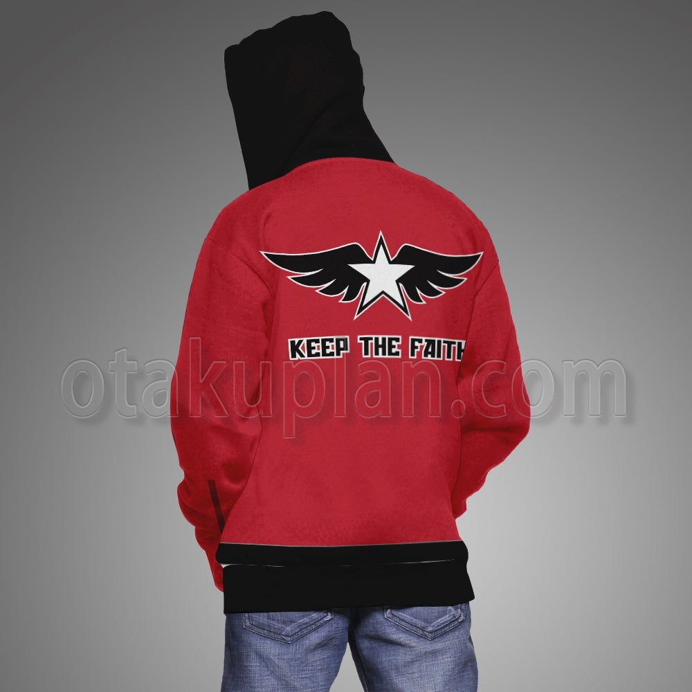 KOF Rock Howard Red And White Jacket Cosplay Hoodie