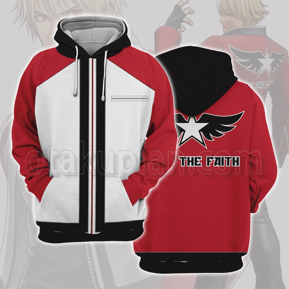 KOF Rock Howard Red And White Jacket Cosplay Hoodie