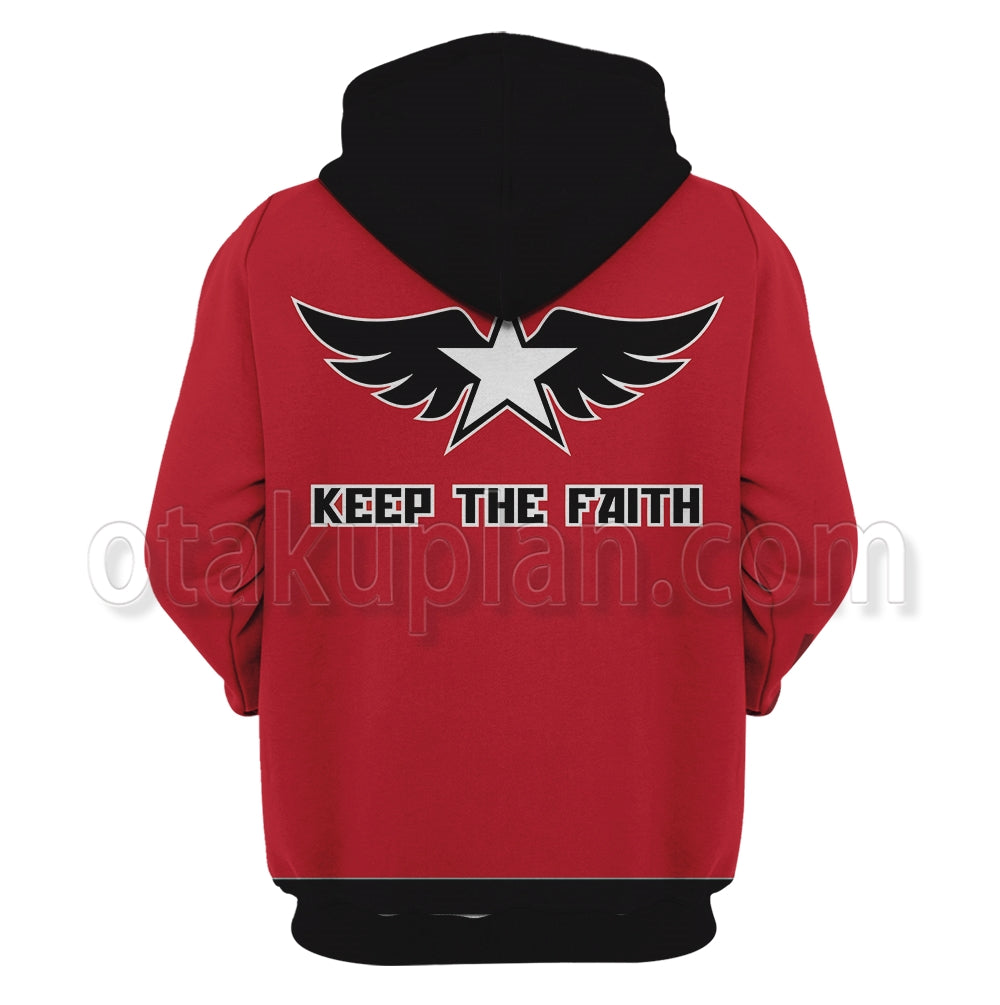 KOF Rock Howard Red And White Jacket Cosplay Hoodie