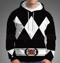 Mighty Morphin Power Rangers Black Ranger Cosplay Hoodie
