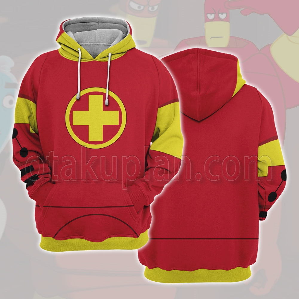 Osmosis Jones Drix Red Armor Cosplay Hoodie