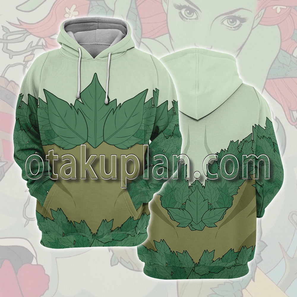 Poison Ivy Green Leaf Coat Cosplay Hoodie