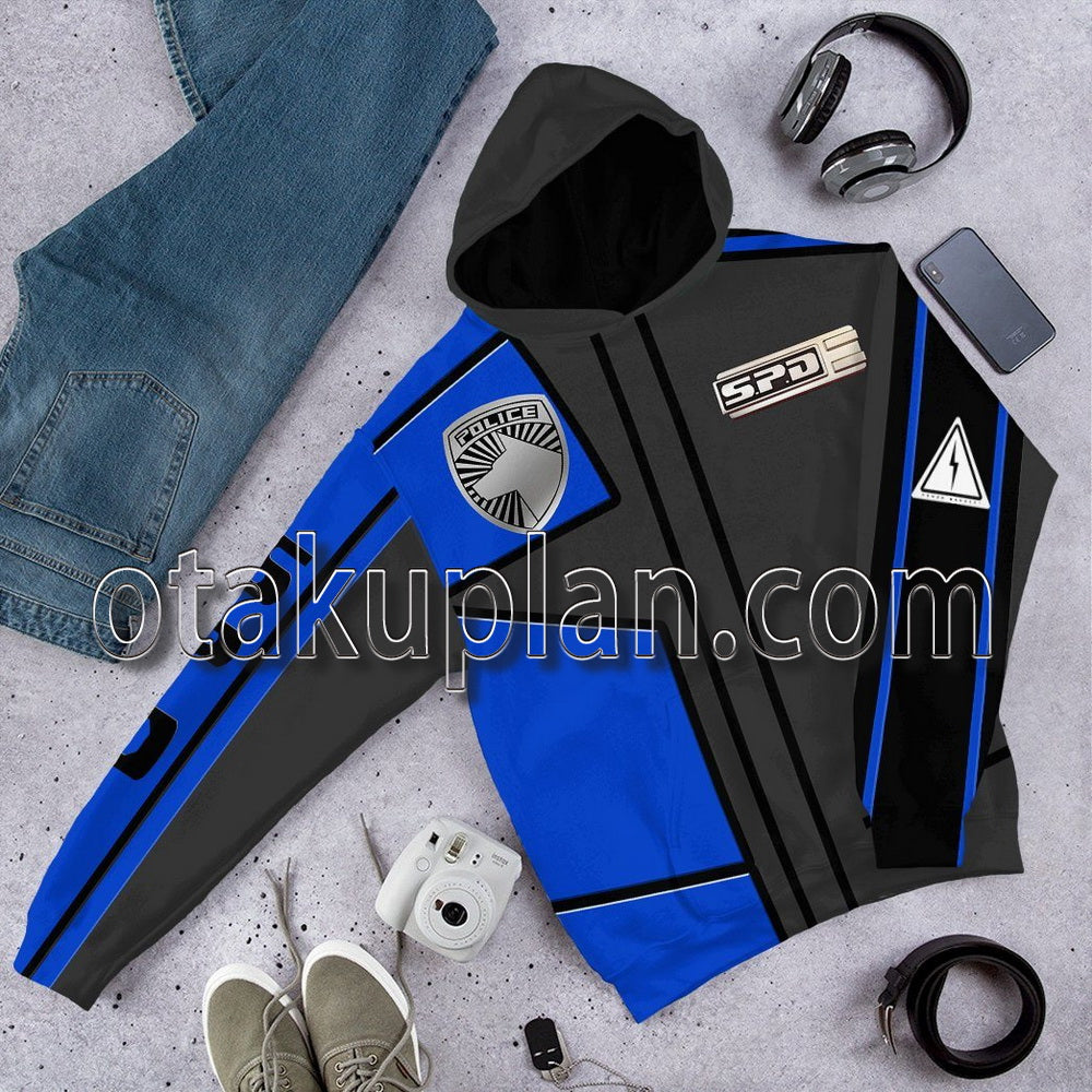 Power Rangers Spd Blue Uniform T-Shirt / Hoodie