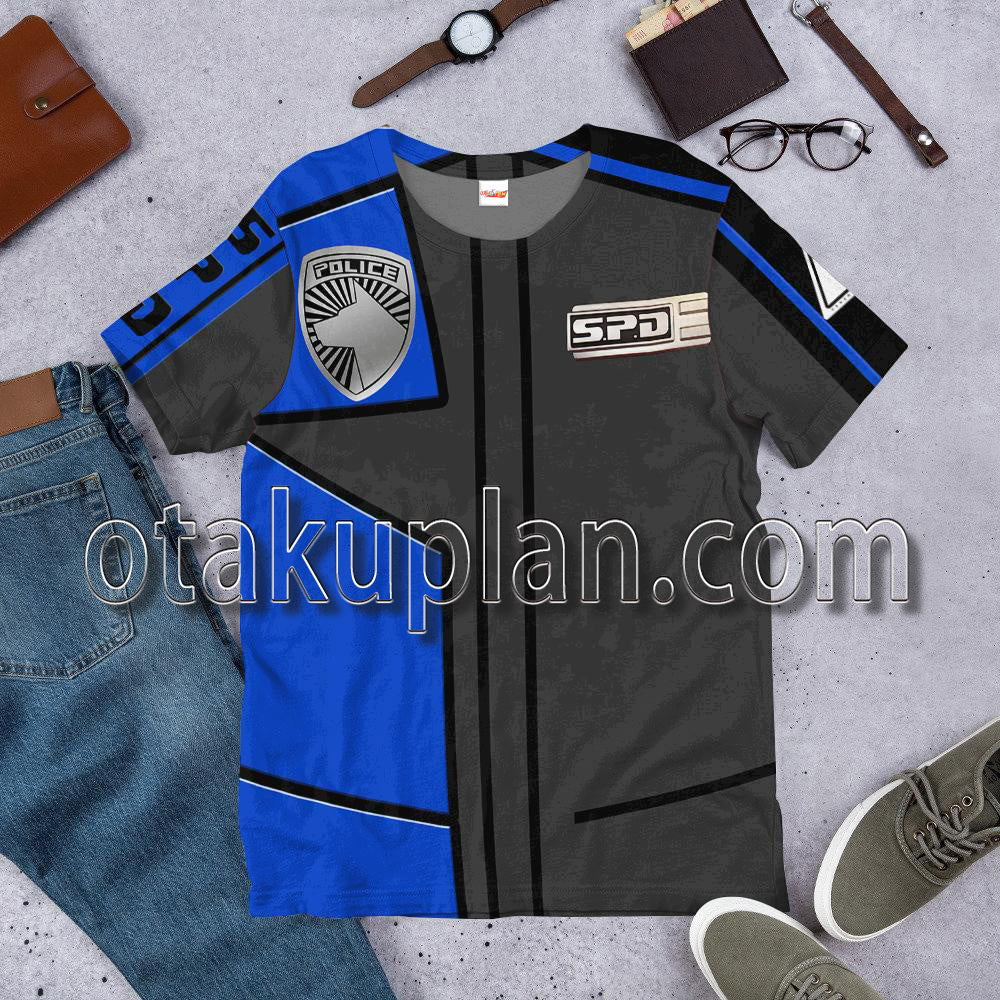 Power Rangers Spd Blue Uniform T-Shirt / Hoodie