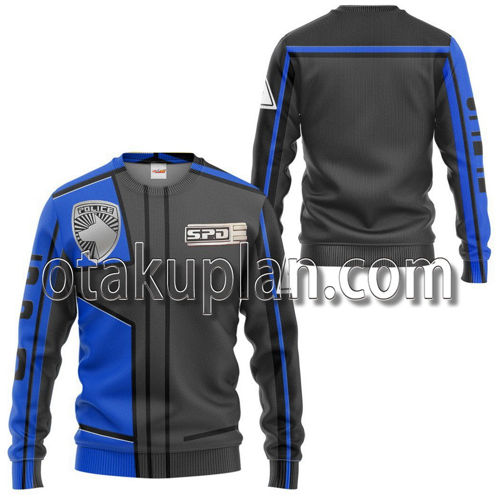 Power Rangers Spd Blue Uniform T-Shirt / Hoodie
