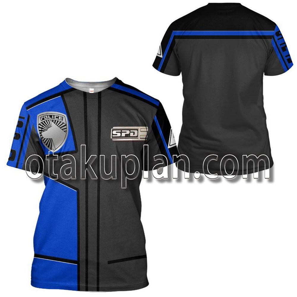 Power Rangers Spd Blue Uniform T-Shirt / Hoodie