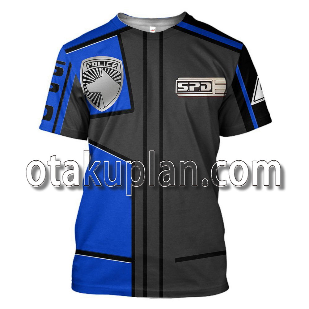 Power Rangers Spd Blue Uniform T-Shirt / Hoodie
