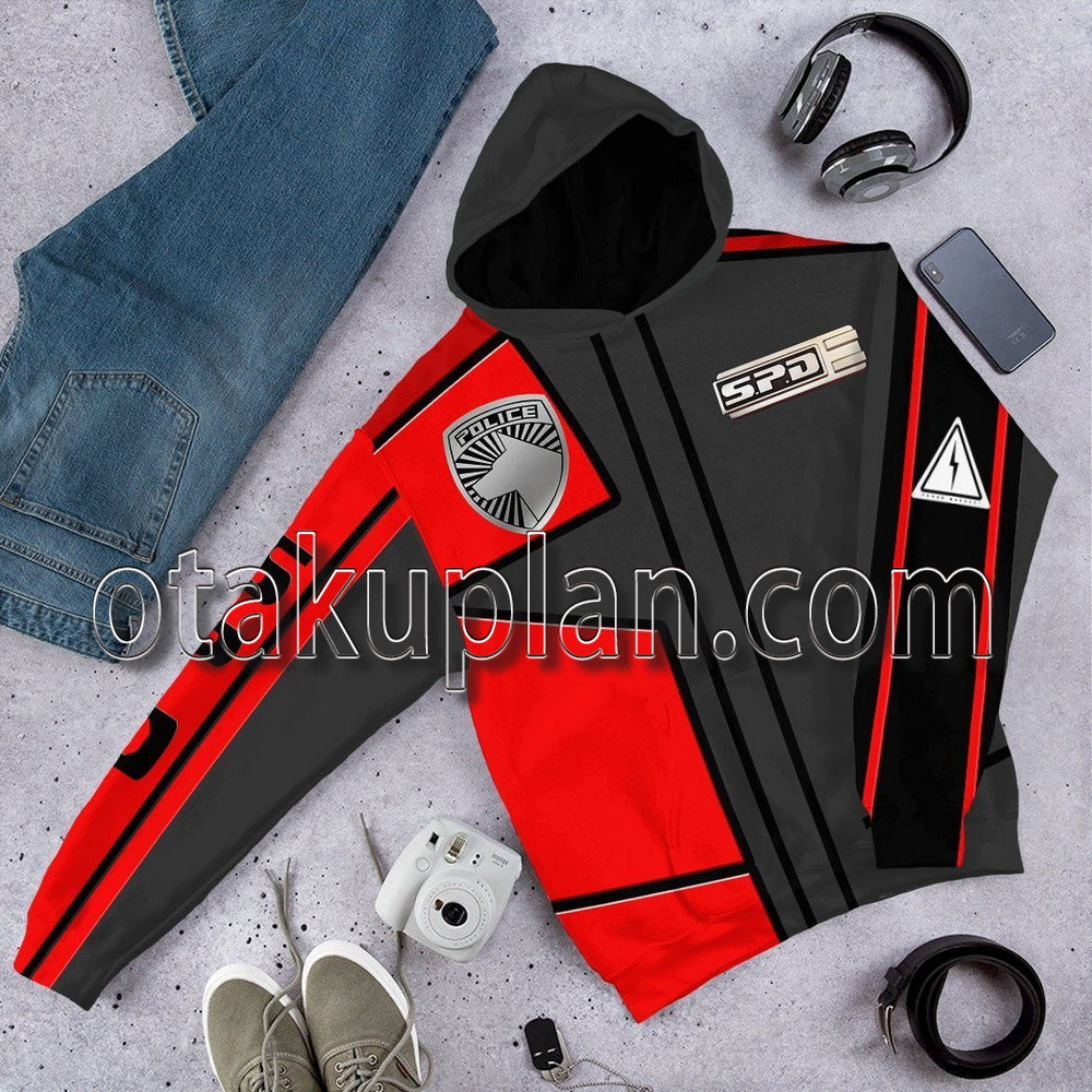 Power Rangers Spd Red Uniform T-Shirt / Hoodie