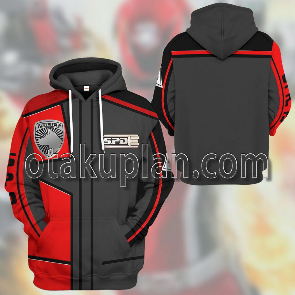 Power Rangers Spd Red Uniform T-Shirt / Hoodie