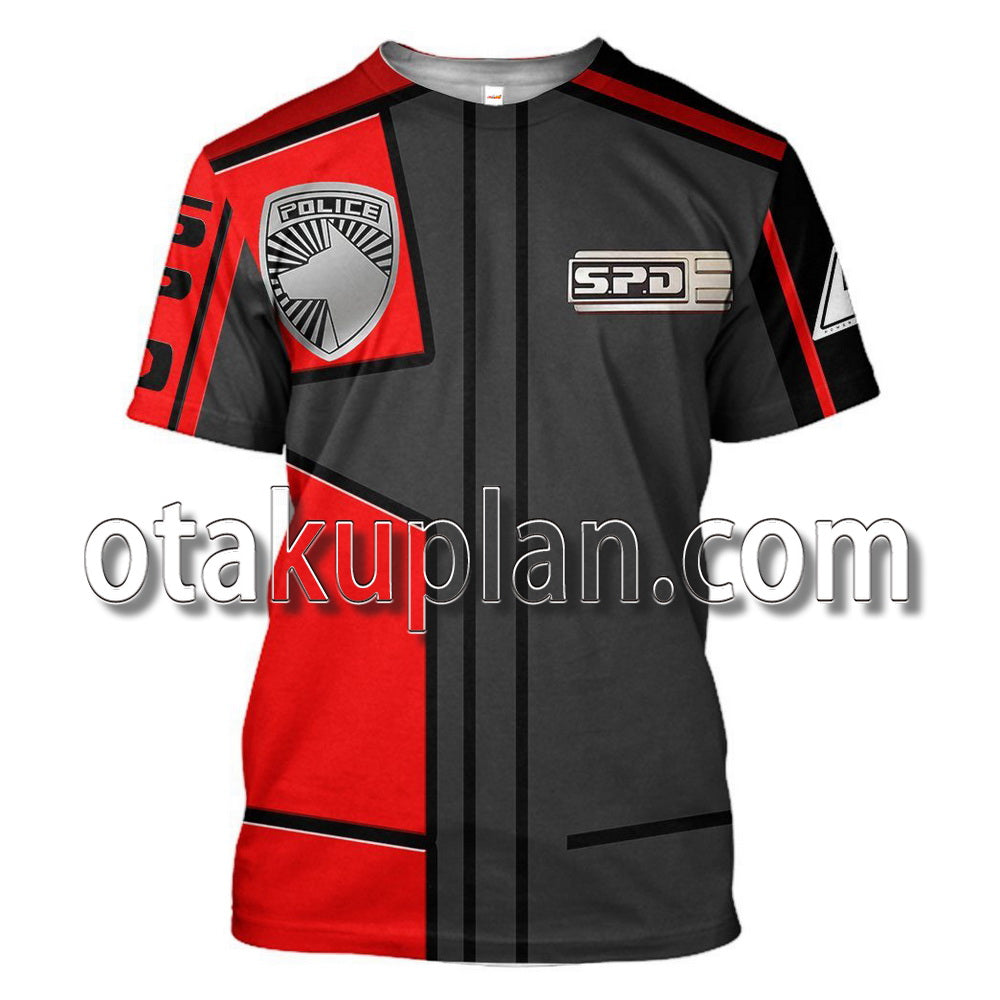 Power Rangers Spd Red Uniform T-Shirt / Hoodie