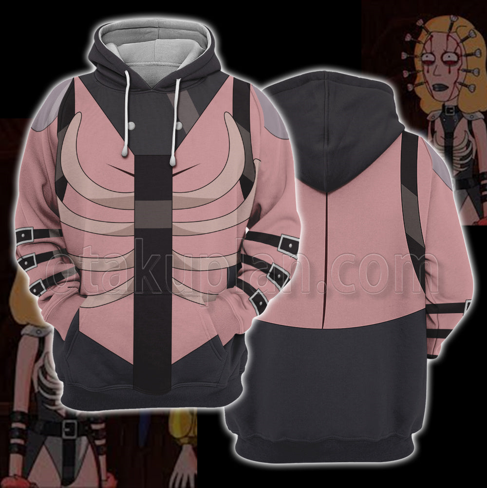 Rick And Morty Beth Sanchez Makeup Hell Cosplay Hoodie