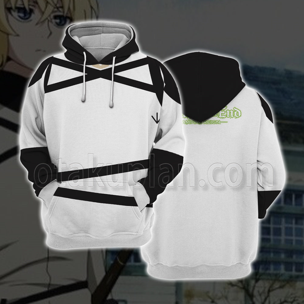 Seraph Of The End Season 2 Mikaela Hyakuya White Cosplay Hoodie