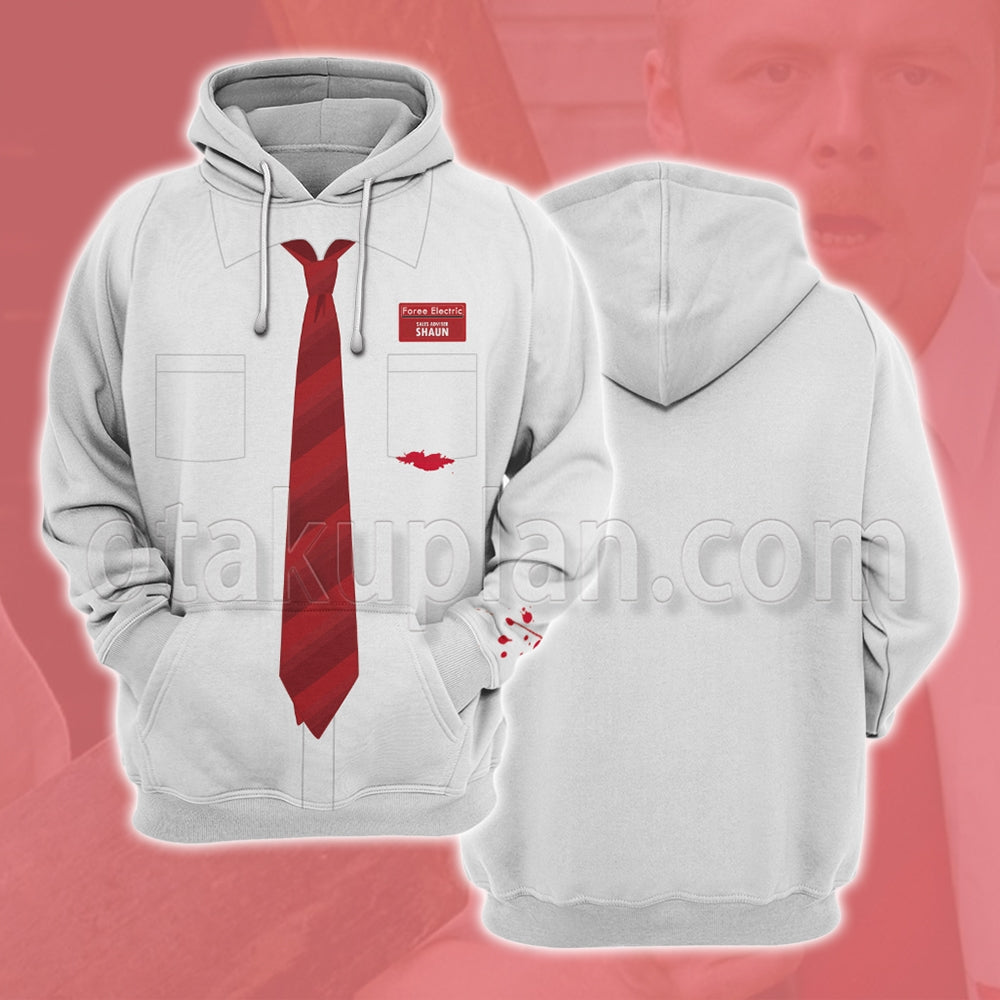 Shaun Of The Dead Shaun Bloody Clothes Cosplay Hoodie