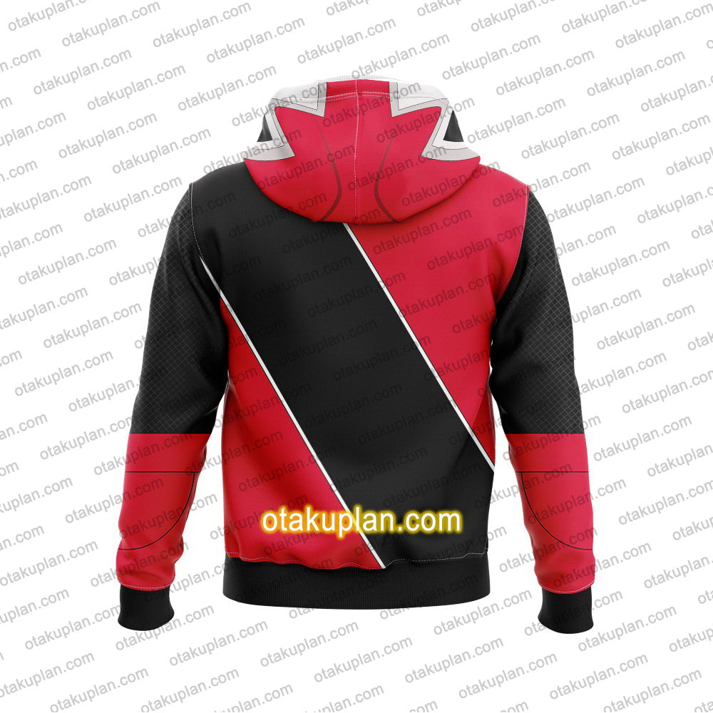 Shuriken Sentai Ninninger Aka Ninger Cosplay Hoodie