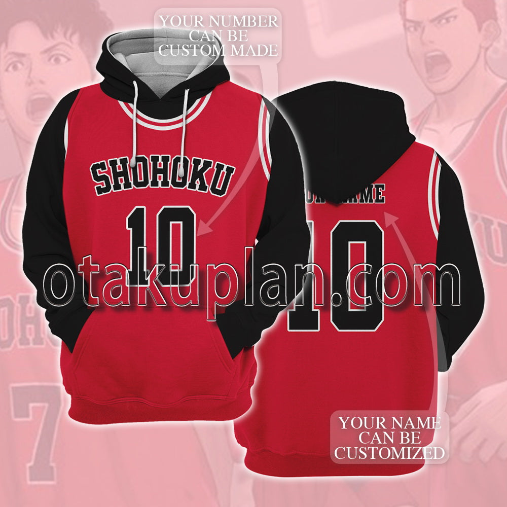 Slam Dunk SHOHOKU Basketball Team Jacket Custom Name Cosplay Hoodie