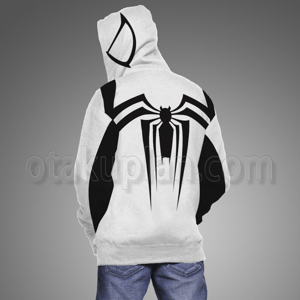 Spider Hero 2 Antivenom Suit White Uniform Cosplay Hoodie
