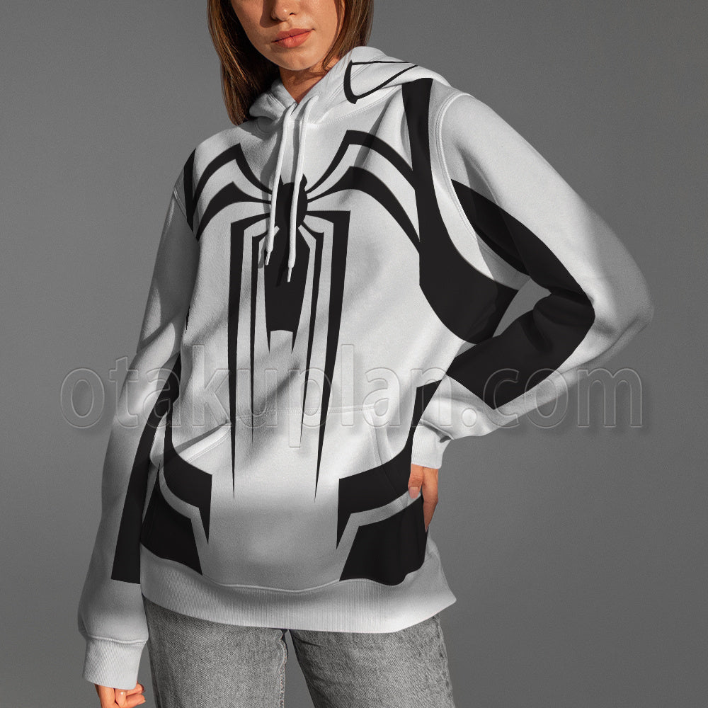 Spider Hero 2 Antivenom Suit White Uniform Cosplay Hoodie