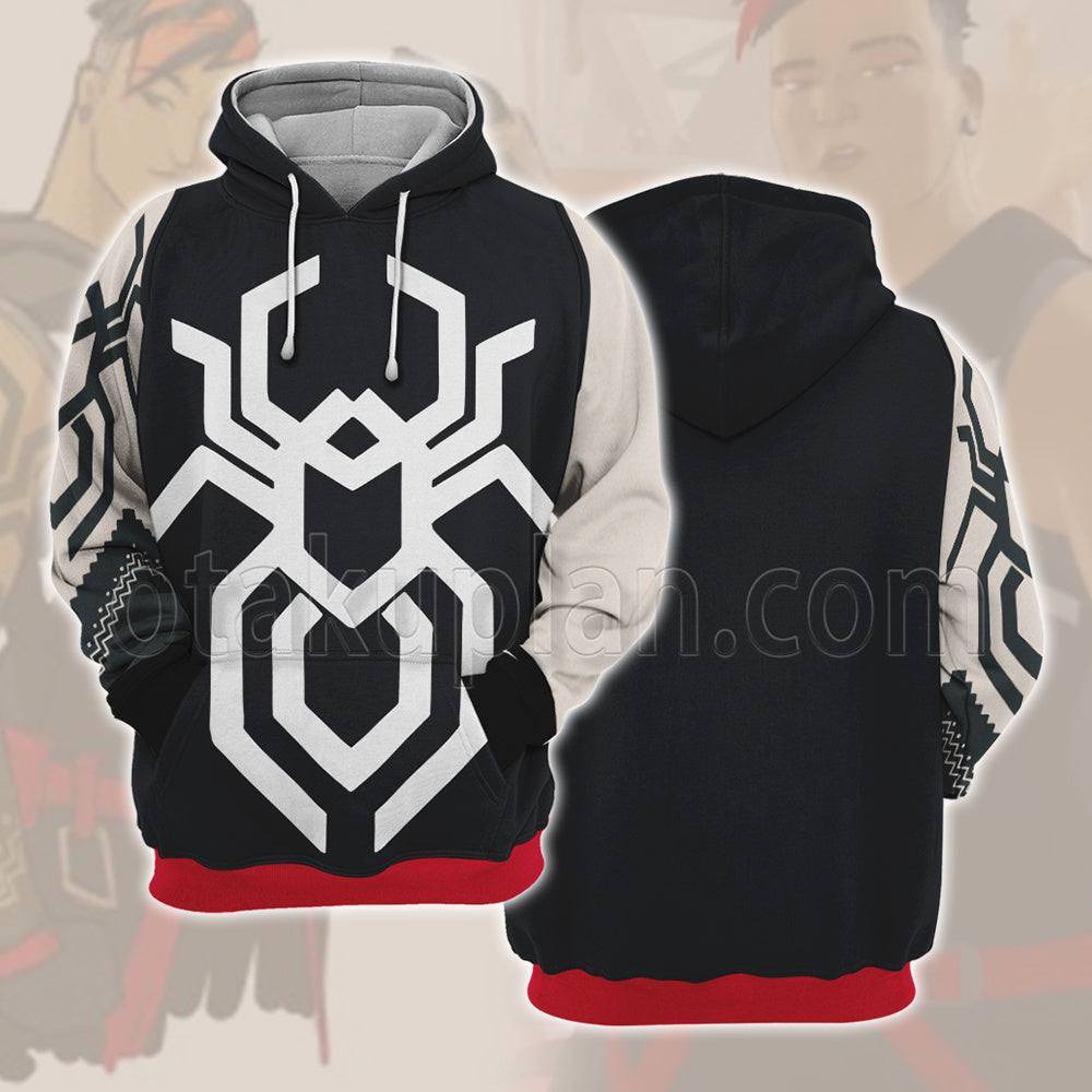 Spider Man Movie Anya Corazon Tattoo Battle Uniform Cosplay Hoodie