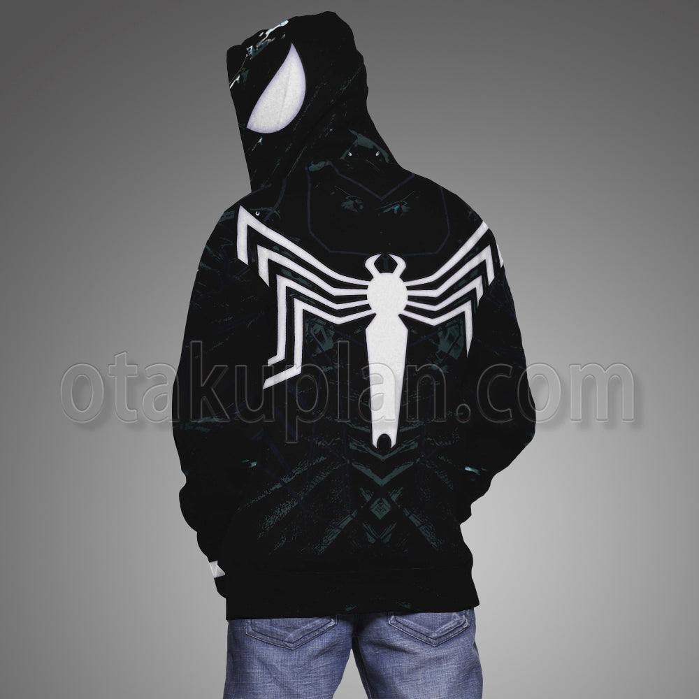 Spider Hero 2 Game Peter Parker Venom Black Suit Cosplay Hoodie